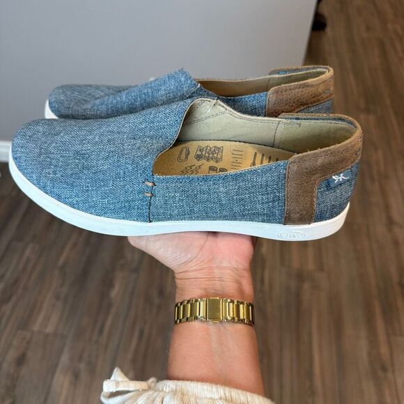 Chaco Ionia Womens Loafers Denim Leather 8 - Picture 1 of 7